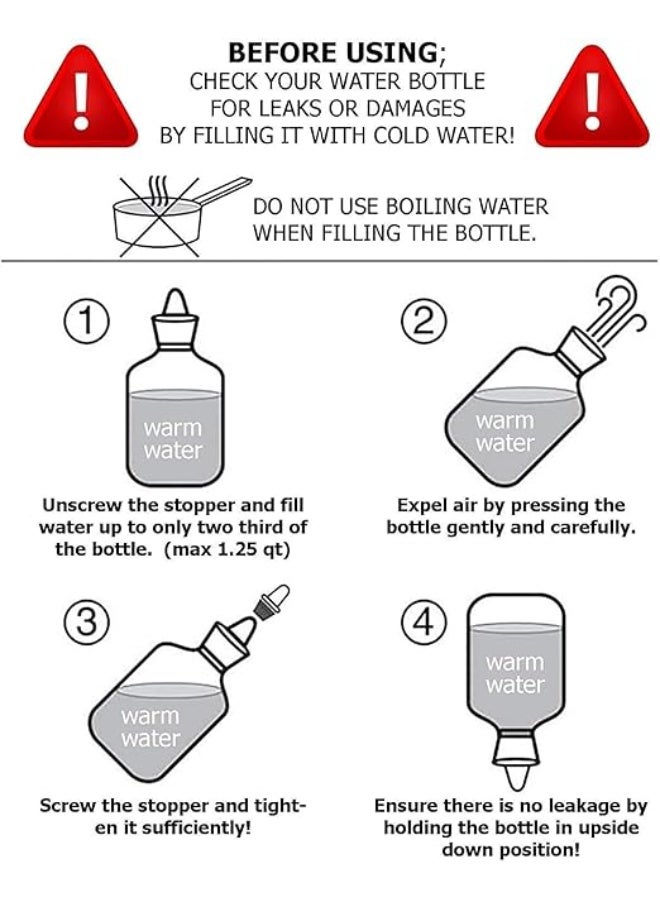 2L Rubber Hot Water Bottle, Non-Electric, Heat and Cold Therapy for Menstrual Cramps and Body Pain, Multi-Color - Image 2